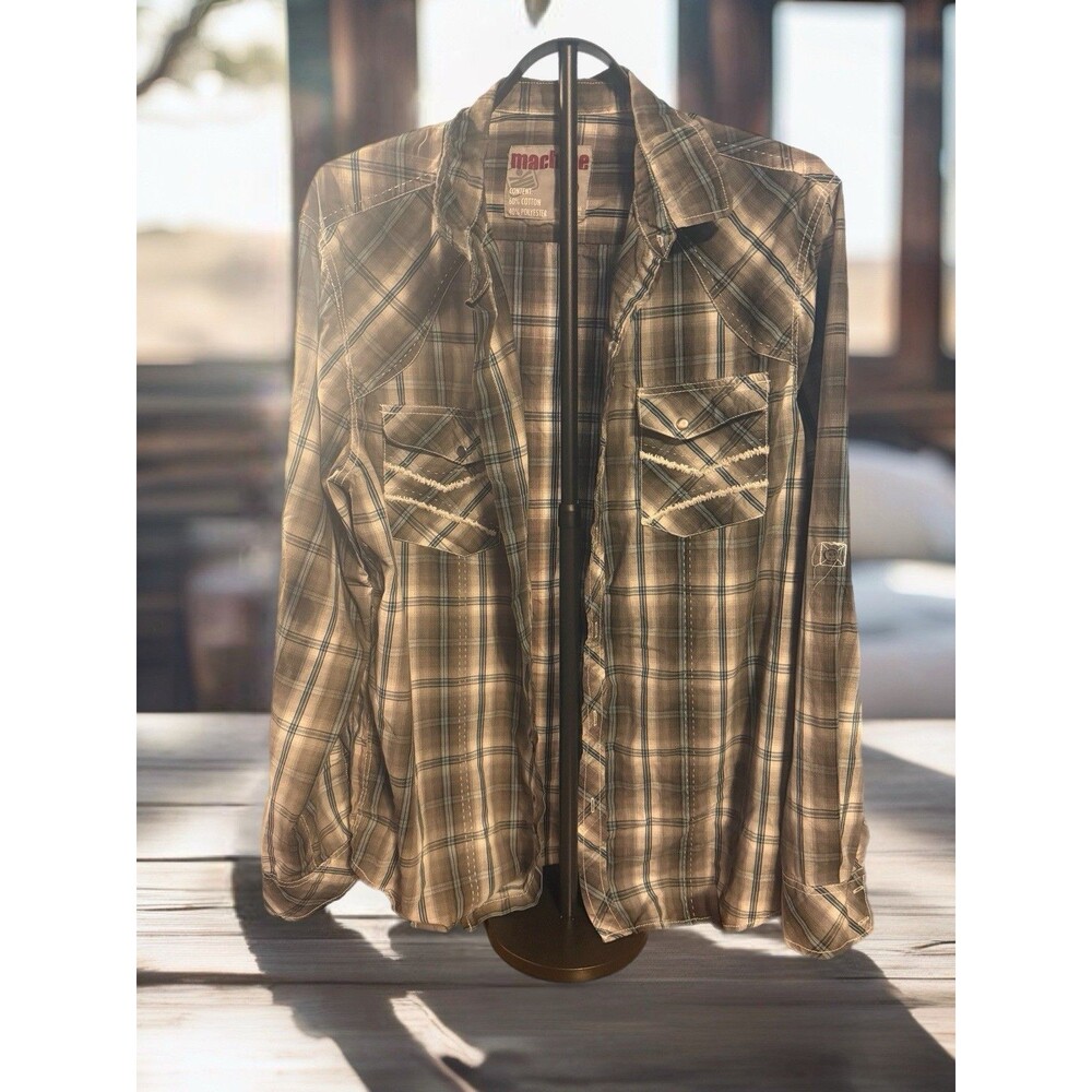 Y2K Grunge Machine Western pearl snap rockabilly Shirt